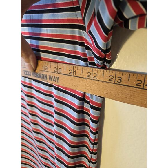 Peter Millar Polo Shirt Mens M Summer Comfort Multi Stripe Torrey Pines Golf - Picture 8 of 9